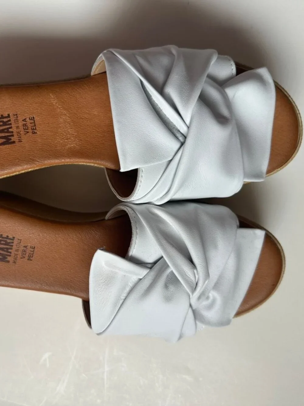 NEW VERA PELLE WEDGE SANDALS MADE in ITALY SIZE 41/10